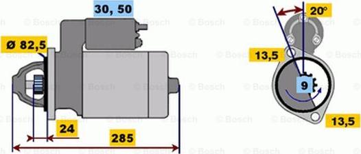 BOSCH 0 001 218 170 - Starteris adetalas.lv