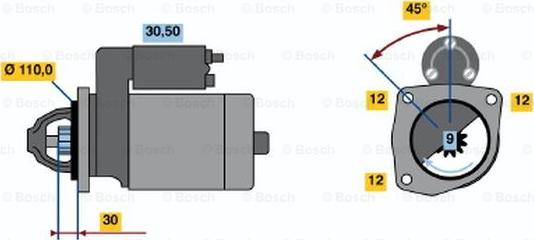 BOSCH 0 001 230 007 - Starteris adetalas.lv