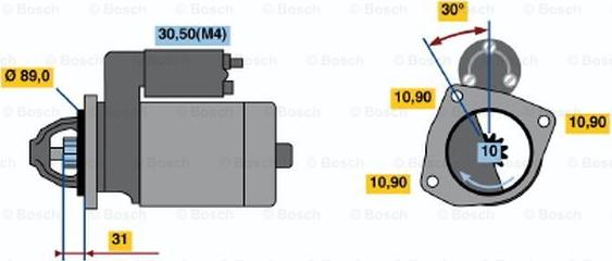 BOSCH 0 001 231 008 - Starteris adetalas.lv