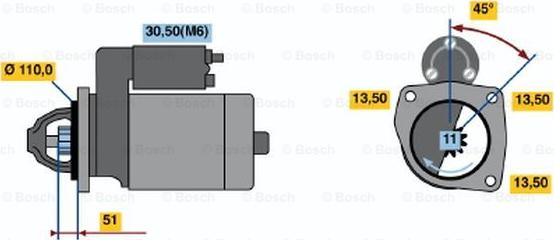 BOSCH 0 001 231 013 - Starteris adetalas.lv