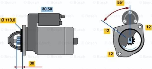 BOSCH 0 986 022 550 - Starteris adetalas.lv