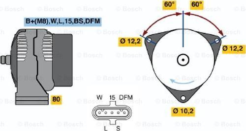 BOSCH 0 124 655 016 - Ģenerators adetalas.lv