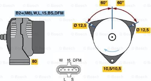 BOSCH 0 124 555 032 - Ģenerators adetalas.lv