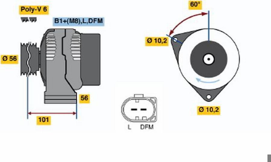 BOSCH 0 124 515 048 - Ģenerators adetalas.lv