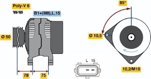 BOSCH 0 124 515 050 - Ģenerators adetalas.lv