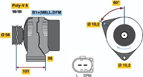 BOSCH 0 124 515 060 - Ģenerators adetalas.lv