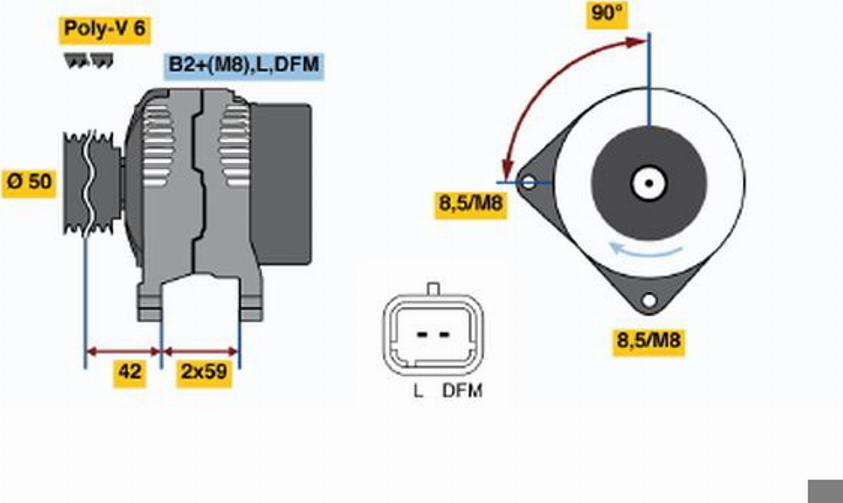 BOSCH 0 124 525 043 - Ģenerators adetalas.lv