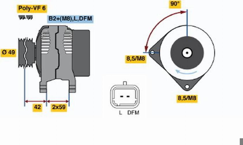 BOSCH 0 124 525 047 - Ģenerators adetalas.lv