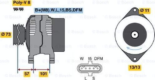 BOSCH 0 124 655 012 - Ģenerators adetalas.lv