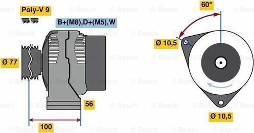 BOSCH 0 124 615 057 - Ģenerators adetalas.lv