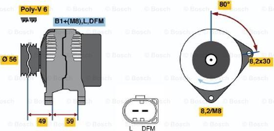 BOSCH 0 986 042 630 - Ģenerators adetalas.lv