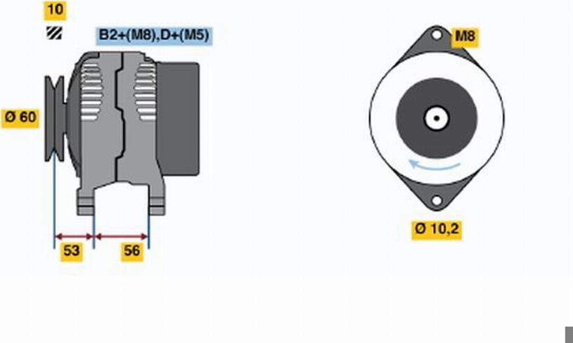 BOSCH 0 124 225 025 - Ģenerators adetalas.lv