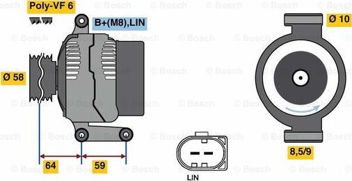 BOSCH 0 125 711 045 - Ģenerators adetalas.lv