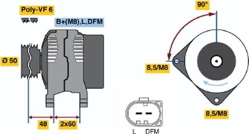 BOSCH 0 121 715 042 - Ģenerators adetalas.lv