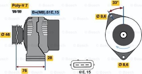 BOSCH 0 123 515 002 - Ģenerators adetalas.lv