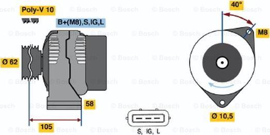 BOSCH 0 123 525 500 - Ģenerators adetalas.lv