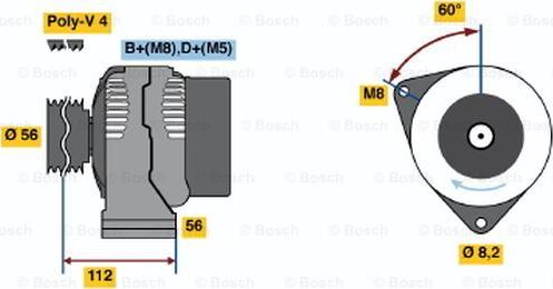 BOSCH 0 123 335 001 - Ģenerators adetalas.lv