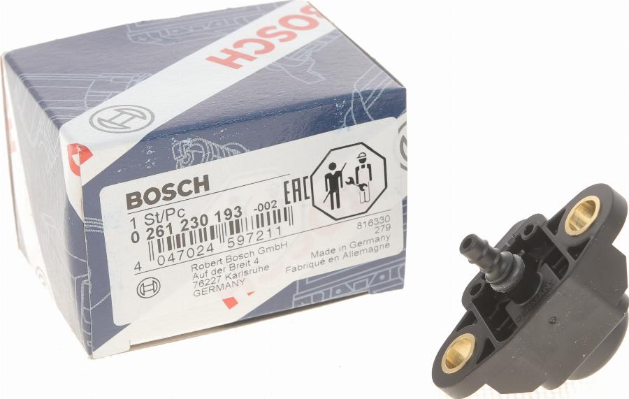 BOSCH 0 261 230 193 - Devējs, Pūtes spiediens adetalas.lv