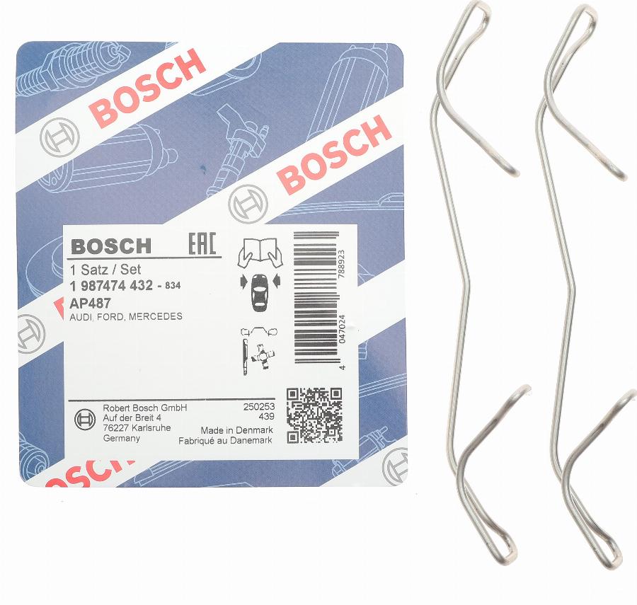 BOSCH 1 987 474 432 - Piederumu komplekts, Disku bremžu uzlikas adetalas.lv