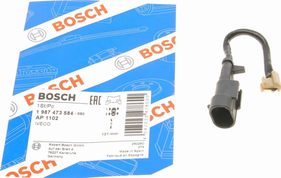 BOSCH 1 987 473 584 - Indikators, Bremžu uzliku nodilums adetalas.lv