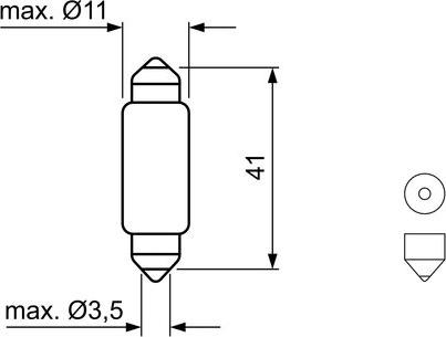 BOSCH 1 987 301 509 - Kvēlspuldze, Salona telpas apgaismojums adetalas.lv