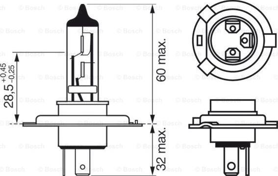 BOSCH 1 987 301 001 - Kvēlspuldze, Tālās gaismas lukturis adetalas.lv