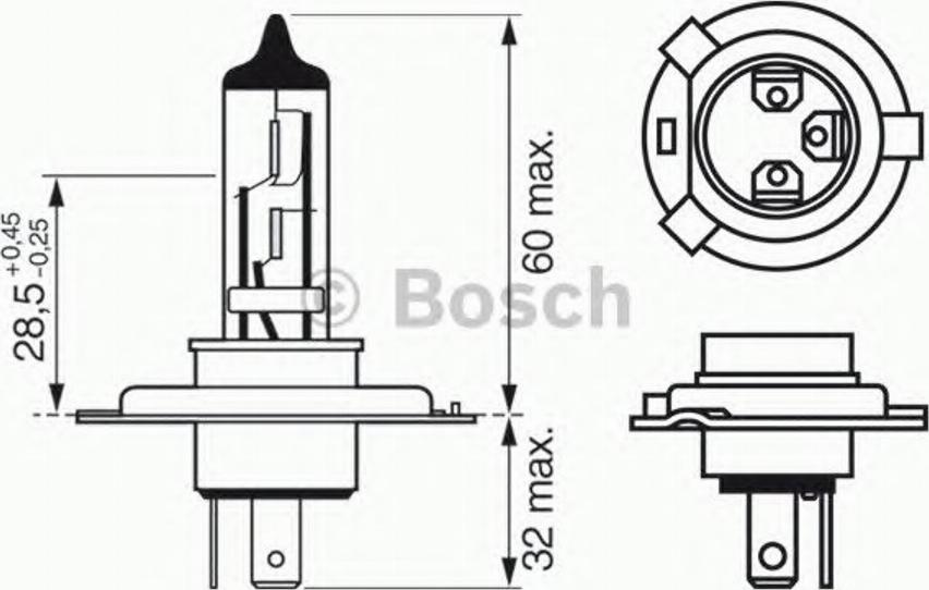 BOSCH 1987302043 - Kvēlspuldze, Tālās gaismas lukturis adetalas.lv