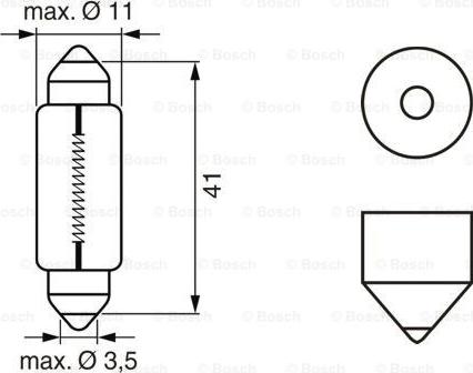 BOSCH 1 987 302 825 - Kvēlspuldze, Salona telpas apgaismojums adetalas.lv