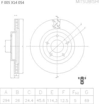 BOSCH F 005 X14 054 - Bremžu diski adetalas.lv