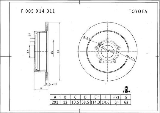 BOSCH F 005 X14 011 - Bremžu diski adetalas.lv