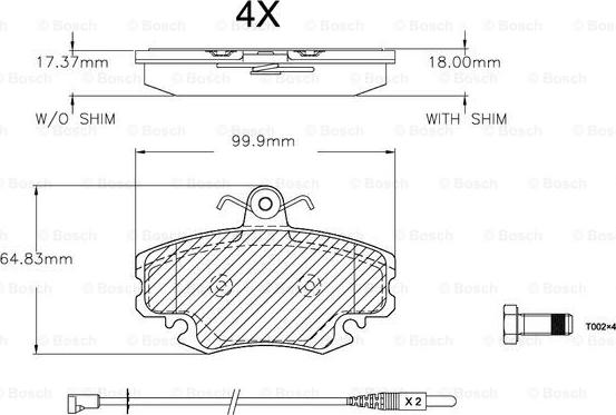 BOSCH F 03A 150 016 - Bremžu uzliku kompl., Disku bremzes adetalas.lv