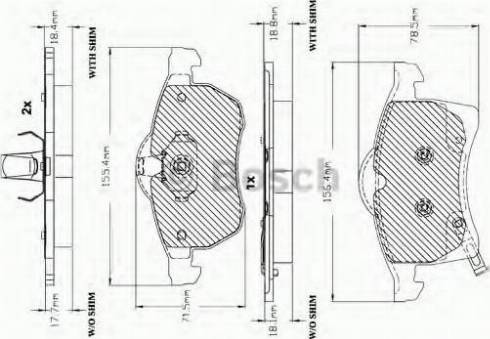 BOSCH F 03A 150 012 - Bremžu uzliku kompl., Disku bremzes adetalas.lv