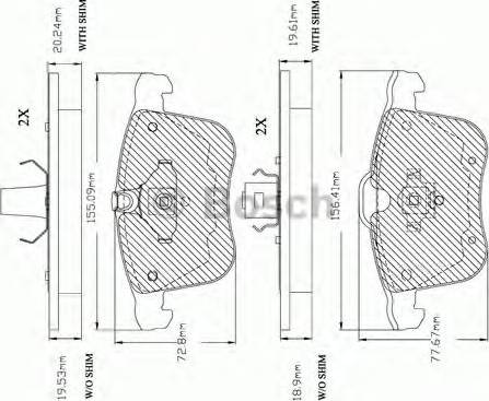 BOSCH F 03A 150 030 - Bremžu uzliku kompl., Disku bremzes adetalas.lv