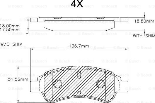 BOSCH F 03A 150 025 - Bremžu uzliku kompl., Disku bremzes adetalas.lv