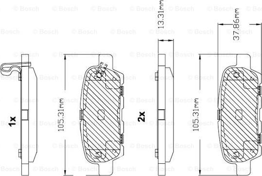 BOSCH F 03B 150 099 - Bremžu uzliku kompl., Disku bremzes adetalas.lv