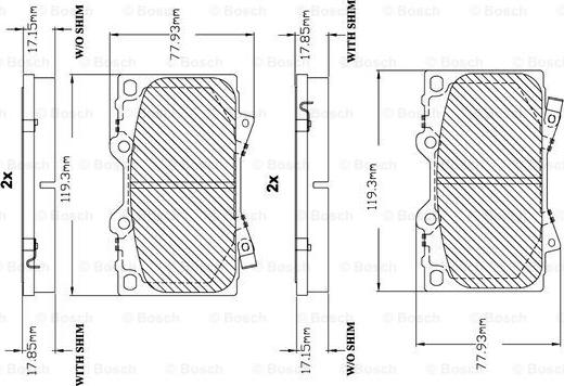 BOSCH F 03B 150 055 - Bremžu uzliku kompl., Disku bremzes adetalas.lv