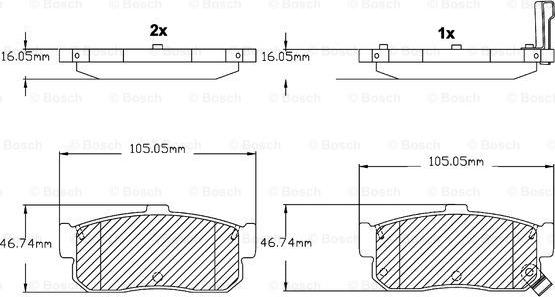 BOSCH F 03B 150 019 - Bremžu uzliku kompl., Disku bremzes adetalas.lv