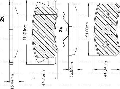 BOSCH F 03B 150 087 - Bremžu uzliku kompl., Disku bremzes adetalas.lv