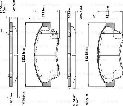 BOSCH F 03B 150 023 - Bremžu uzliku kompl., Disku bremzes adetalas.lv