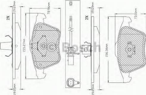 BOSCH F 03B 150 365 - Bremžu uzliku kompl., Disku bremzes adetalas.lv