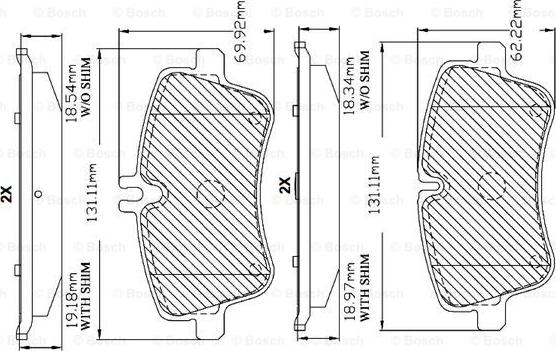 BOSCH F 03B 150 306 - Bremžu uzliku kompl., Disku bremzes adetalas.lv