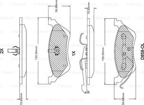 BOSCH F 03B 150 303 - Bremžu uzliku kompl., Disku bremzes adetalas.lv