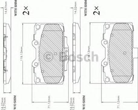 BOSCH F 03B 150 384 - Bremžu uzliku kompl., Disku bremzes adetalas.lv