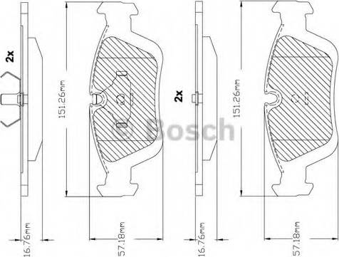 BOSCH F 03B 150 243 - Bremžu uzliku kompl., Disku bremzes adetalas.lv