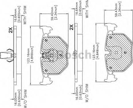 BOSCH F 03B 150 262 - Bremžu uzliku kompl., Disku bremzes adetalas.lv