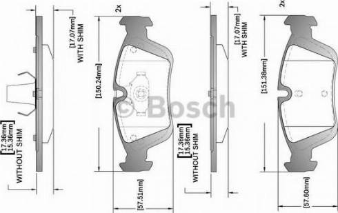 BOSCH F 03B 150 287 - Bremžu uzliku kompl., Disku bremzes adetalas.lv