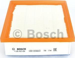 BOSCH F 026 400 496 - Gaisa filtrs adetalas.lv