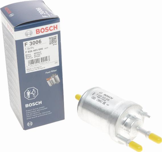 BOSCH F 026 403 006 - Degvielas filtrs adetalas.lv