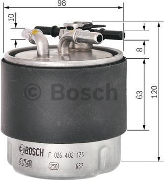 BOSCH F 026 402 125 - Degvielas filtrs adetalas.lv