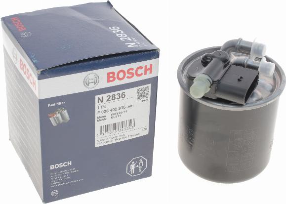 BOSCH F 026 402 836 - Degvielas filtrs adetalas.lv